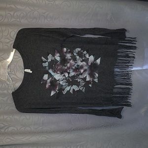 Vanity long sleeve fringe tshirt